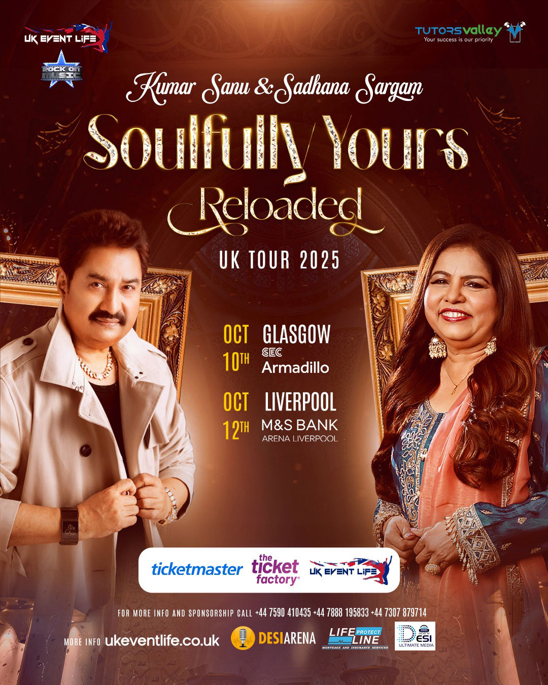 Kumar Sanu The Lord of Melodies & Soulfully Yours Reloaded Tour Poster 2025